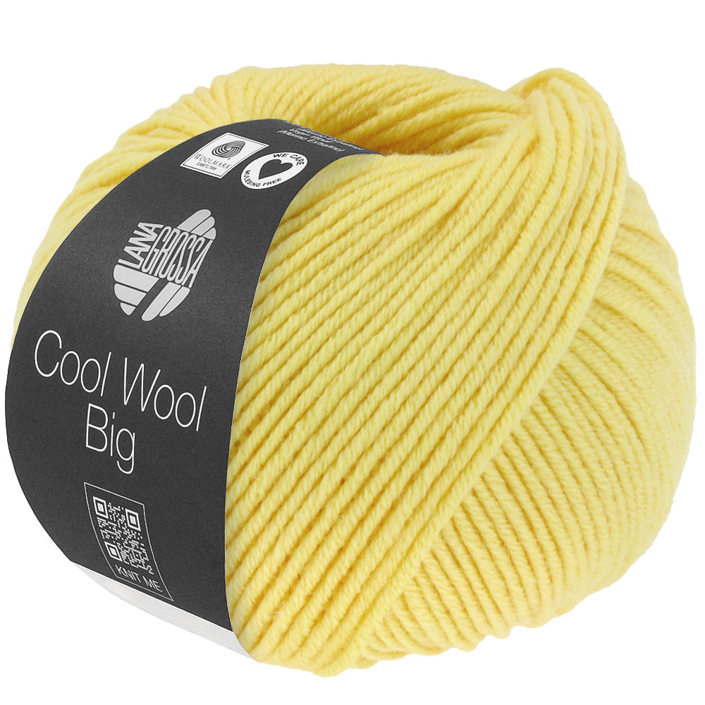 LANA GROSSA Cool Wool Big, Farbe 1028 Grüngelb, ein Knäuel mit 50 g