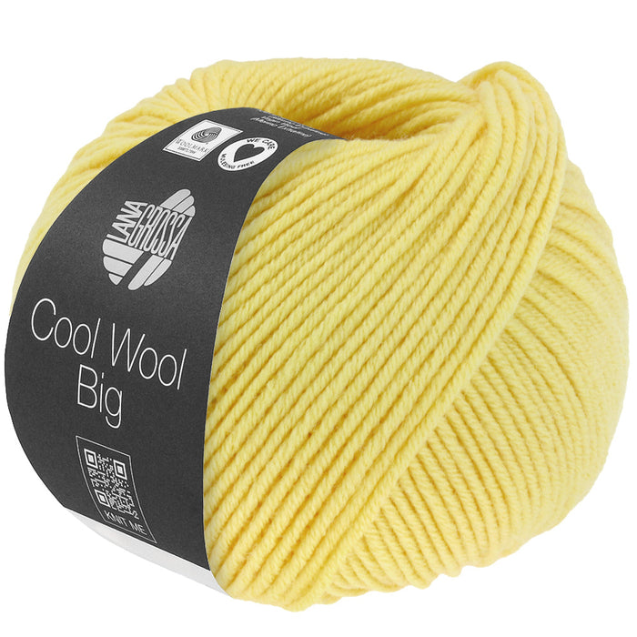 LANA GROSSA Cool Wool Big Merinogarn, Grüngelb 1028, 50 g / 120 m