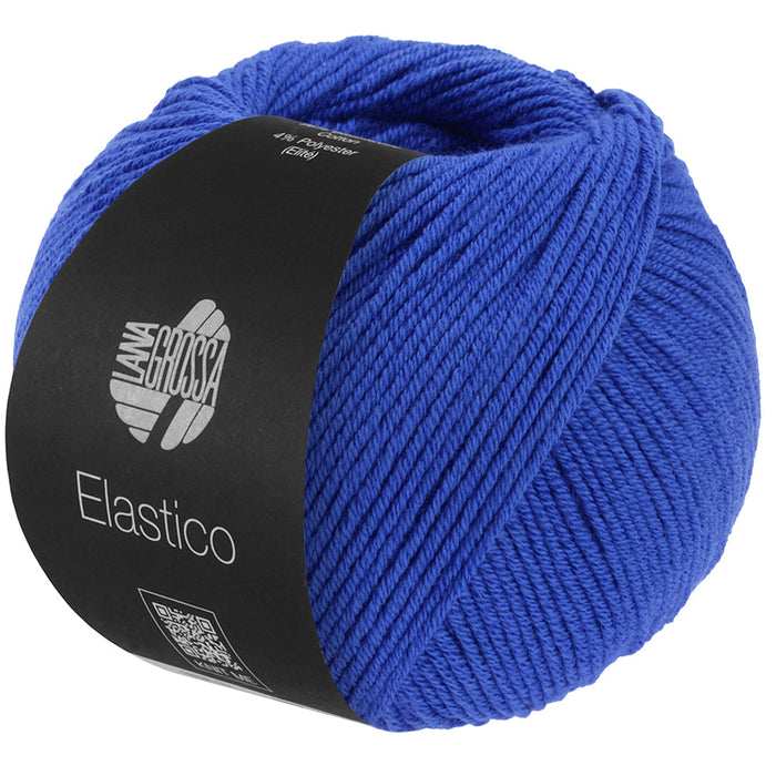 LANA GROSSA Elastico Baumwollmischgarn, Kobaltblau 199, 50 g / 160 m