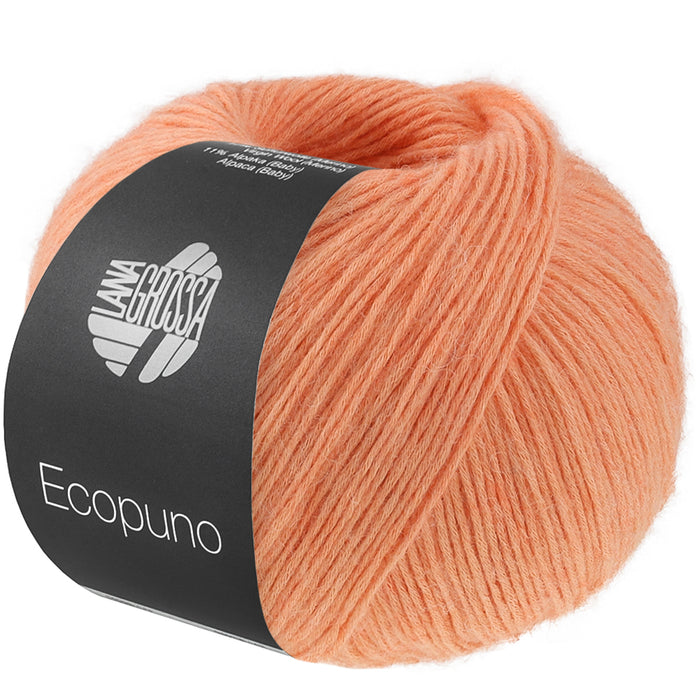 LANA GROSSA Ecopuno Strickgarn, Lachsorange 229, 50 g / 215 m