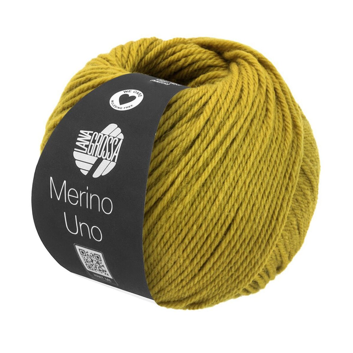 LANA GROSSA Merino Uno, Farbe 84 Senfgelb, ein Knäuel mit 50 g