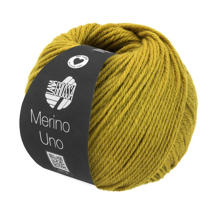 LANA GROSSA Merino Uno Merinogarn, Senfgelb 84, 50 g / 125 m